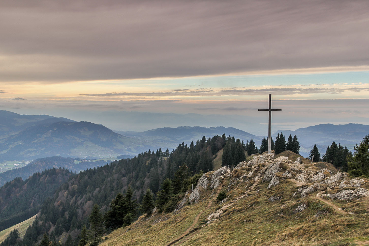 Scenic cross on a cliff