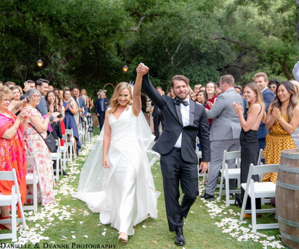 Wedding Couple Celebrating
